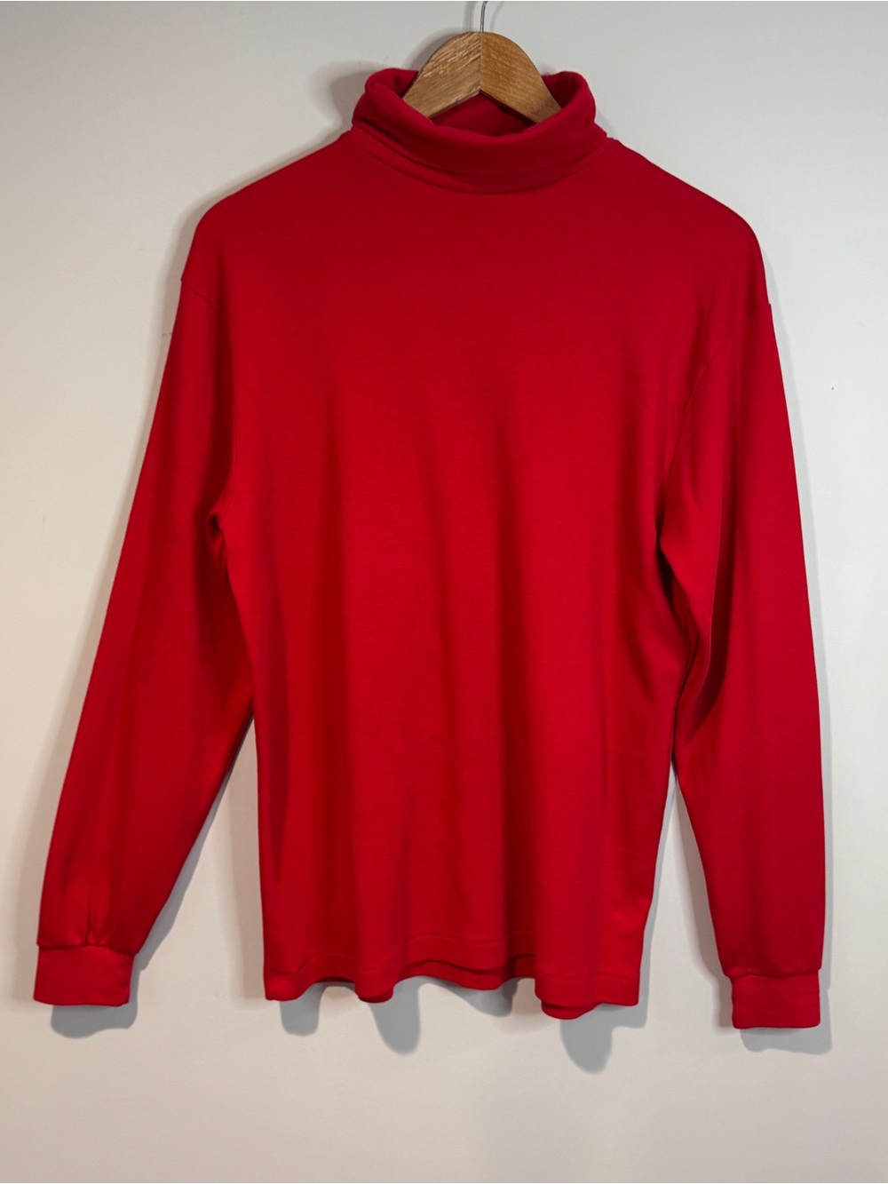 REI Vintage 90s Women's Red Turtleneck Long Sleeve Top 100% Cotton Made In USA M